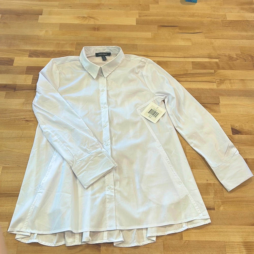 Ellen Tracy women’s button down white dress shirt